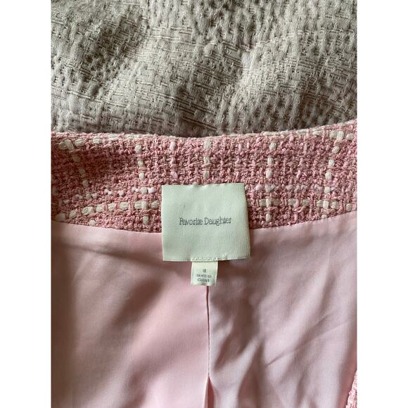 FAVORITE DAUGHTER Pink Tweed Long Sleeve Mini Dress Size 8 - Picture 7 of 8